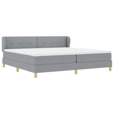 Boxspringbed met matras stof lichtgrijs 200x200 cm