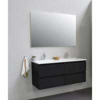 On-Line Onderkast - 120 cm - Voorgemonteerd - Acryl Wastafel - 2 Kraangaten - Mat Zwart - thumbnail