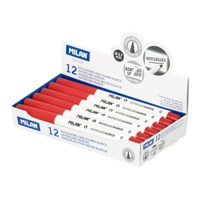Markeerstiften Milan Whiteboard 12 Stuks Rood PVC