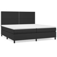 Boxspring met matras kunstleer zwart 200x200 cm - thumbnail