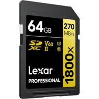 Lexar Professional SDXC 64GB BL 1800X UHS-II V60 Gold - thumbnail