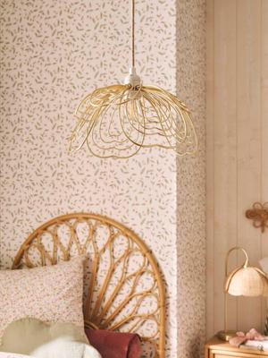 Metalen lampenkap Bloem goud