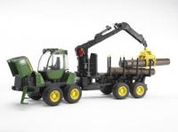 Bruder JD 1210E forwarder met 4 boomstammen en houtgrijper - thumbnail