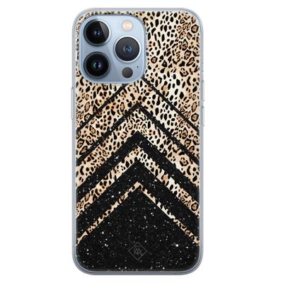 iPhone 13 Pro siliconen hoesje - Chevron luipaard iPhone 13 Pro siliconen hoesje - Chevron luipaard