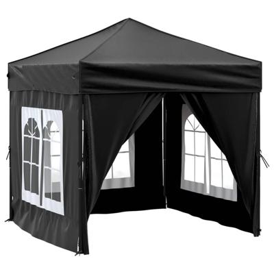 Partytent inklapbaar met zijwanden 2x2 m zwart Partytent inklapbaar met zijwanden 2x2 m zwart