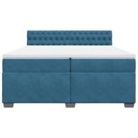 Boxspring met matras fluweel blauw 200x200 cm - thumbnail