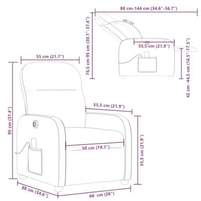 Massagestoel elektrisch verstelbaar stof wolk grijs