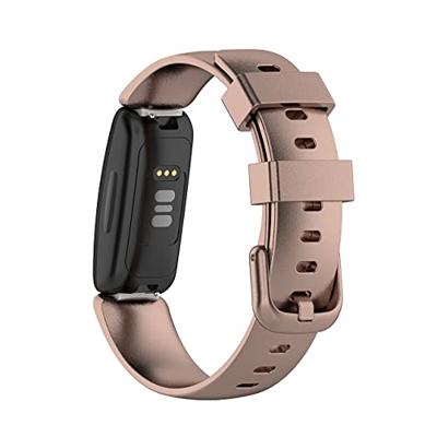 By Qubix - Compatible met Fitbit Inspire 2 & Ace 3 - Sportbandje met gesp - Maat: Small - Rosé goud - Compatible fitbit bandje