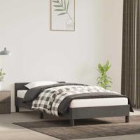 Bedframe met hoofdeinde fluweel donkergrijs 90x200 cm - thumbnail