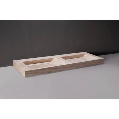 Wastafel Forzalaqua Bellezza Doppio Travertin Gezoet 160,5x51,5x9 cm Zonder Kraangaten Wastafel Forzalaqua Bellezza Doppio Travertin Gezoet 160,5x51,5x9 cm Zonder Kraangaten