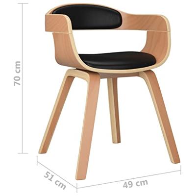 Eetkamerstoelen 2 st gebogen hout en kunstleer zwart Eetkamerstoelen 2 st gebogen hout en kunstleer zwart