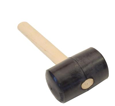 Rubber hamer zacht 1500 gram met houten steel