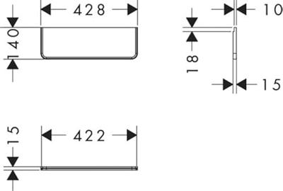 Hansgrohe Xelu Q planchet 140/430, chroom - thumbnail