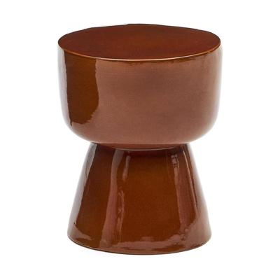 Kave Home Mesquida bijzettafel Ø36 cm keramiek Terracotta
