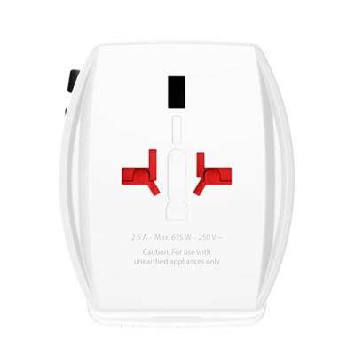 SKROSS -MUV USB AC65PD met USB-C kabel (160 cm) – 2-polige universele reisadapter + 1 x USB C & 1 x USB 65 W – spanning en vermogen: 100 V – 250 W/250 V – 625 W voor laptops, tablets en smartphones