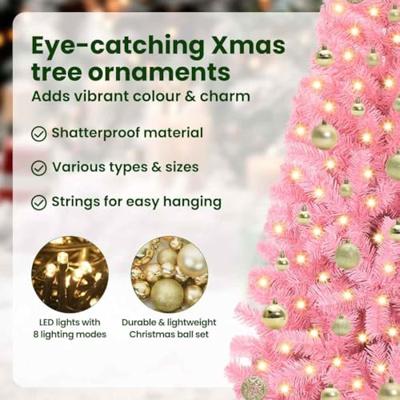 VidaXL Kerstboom met 150 led met standaard roze 150 cm pvc VidaXL Kerstboom met 150 led met standaard roze 150 cm pvc