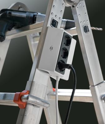 Brennenstuhl Klembare stekkerdoos 3-voudig 3m | H05VV-F 3G1,5 wit/antraciet - 1150070