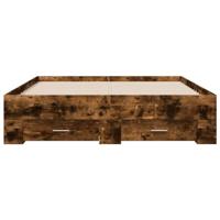 Bedframe met lades bewerkt hout gerookt eikenkleurig 140x190 cm - thumbnail