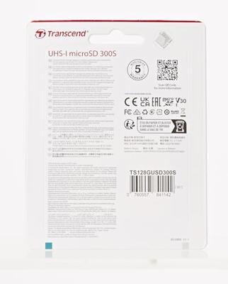 Transcend Premium 300S microSDXC-kaart 128 GB Class 10, UHS-I, UHS-Class 3, v30 Video Speed Class, A1 Application Performance Class