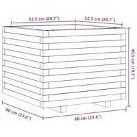 Plantenbak 60x60x49,5 cm massief grenenhout wasbruin - thumbnail