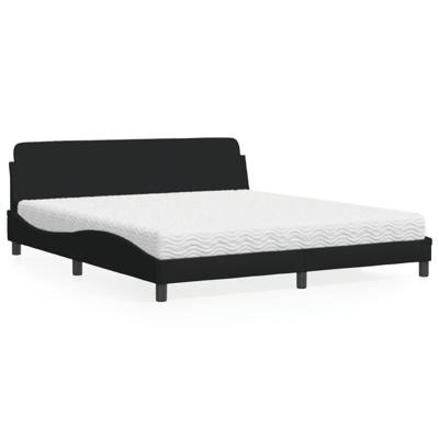 Bed met matras "Dover" stof zwart 180x200 cm