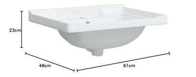 Wastafel rechthoekig 61x48x23 cm keramiek wit Wastafel rechthoekig 61x48x23 cm keramiek wit