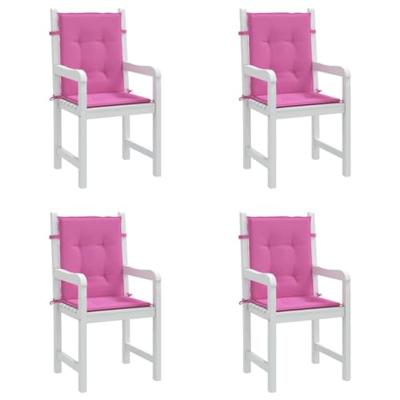 VidaXL Stoelkussens 4 st lage rug stof roze VidaXL Stoelkussens 4 st lage rug stof roze