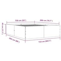 Bedframe bewerkt hout grijs sonoma eikenkleurig 150x200 cm - thumbnail
