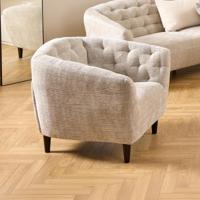 Bendt Fauteuil 'Loes' Chenille, kleur Beige - thumbnail