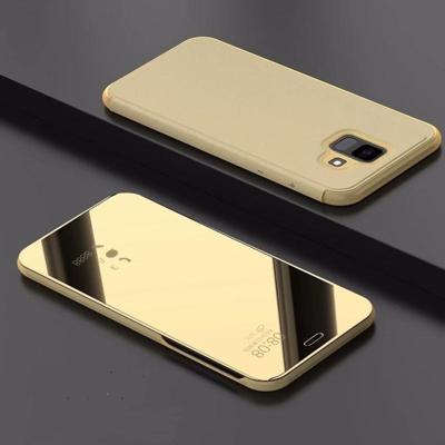 Galvaniseren spiegel horizontale Flip lederen draagtas voor Xiaomi Pocophone F1 met houder (goud)