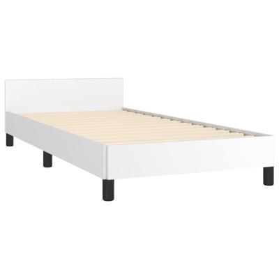 Bedframe met hoofdbord kunstleer wit 200x200 cm