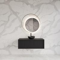 Onderkast Gliss Design Heronimus 90x45x35 cm Met Topplaat Black Veneer - thumbnail