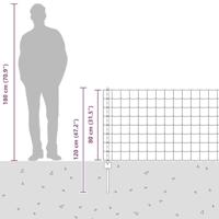 VidaXL Hek met paal grijs 0,8 x 10 m staal - thumbnail