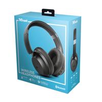 Trust Mobile Eaze Over-Ear Draadloze Bluetooth Koptelefoon, Wireless Headphones, 30 uur Speeltijd, 40mm Drivers, Opvouwbaar, Ingebouwde Microfoon voor Smartphone, PC, Tablet - Zwart - thumbnail