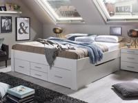 Bed SCARLETT 160x200 cm wit met zes lades - thumbnail