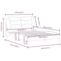 Bedframe zonder matras stof lichtgrijs 140x200 cm - thumbnail