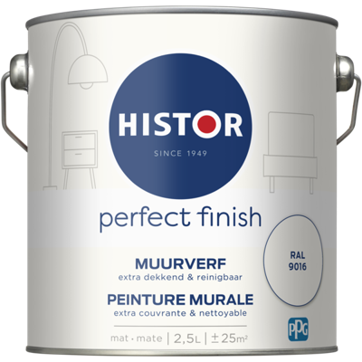 Histor Perfect Finish Muurverf Mat - Ral 9016 - 2,5 liter