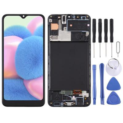 TFT Materiaal LCD-scherm en Digitizer Volledige montage met frame voor Samsung Galaxy A30s(Zwart)