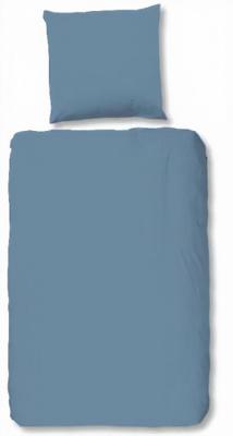 HIP Dekbedovertrek "uni dessin" - Blauw - (135x200 cm) - Katoen Satijn