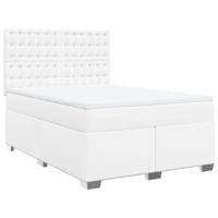 Boxspring met matras kunstleer wit 160x200 cm - thumbnail