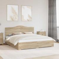 Bedframe met hoofdeinde Sonoma Eiken 180 x 200 cm Bewerkt hout - thumbnail