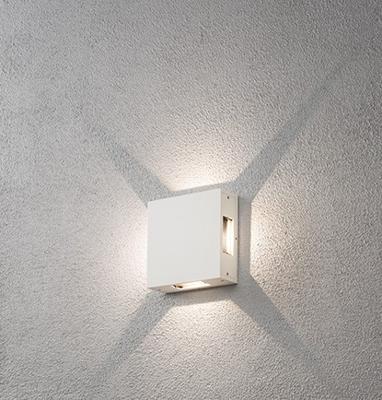 Wandlamp Konstsmide Cremona 7984-250 mat wit 230V quadlight square 17cm, 4x 3W