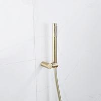 Fortifura Calvi Handdoucheset - 22.5cm - staaf - met houder - gladde slang - 150cm - Geborsteld Messing PVD (Goud) SW720570/SW720567/SW728176 - thumbnail