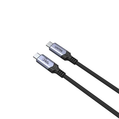 UNITEK USB-C oplaadkabel met Power Delivery | C14110GY-2M | Lengte 2M | E-Marker Chip | Opladen en synchroniseren | USB 2.0 standaard 480Mbps | Opladen 240 W - 48 V/5A