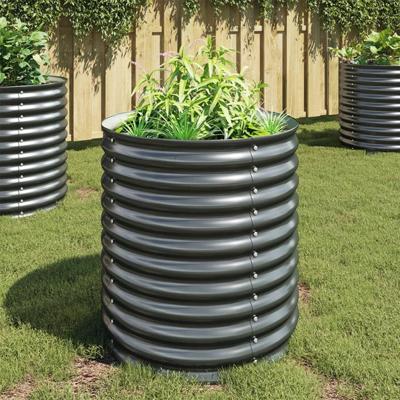 Plantenbak verhoogd 80x80x81 cm gegalvaniseerd staal grijs