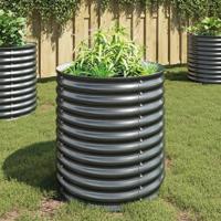 Plantenbak verhoogd 80x80x81 cm gegalvaniseerd staal grijs - thumbnail