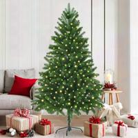 VidaXL Kerstboom met 300 led met standaard groen 180 cm pe - thumbnail