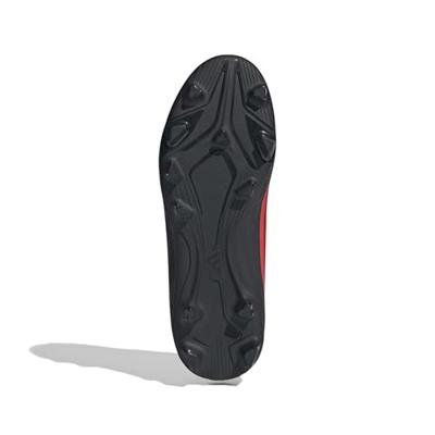 adidas F50 Club Gras / Kunstgras Voetbalschoenen (MG) Kids Zwart Rood Donkergrijs