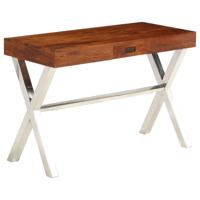 Bureau 110x50x76 cm massief acaciahout en sheesham afwerking - thumbnail