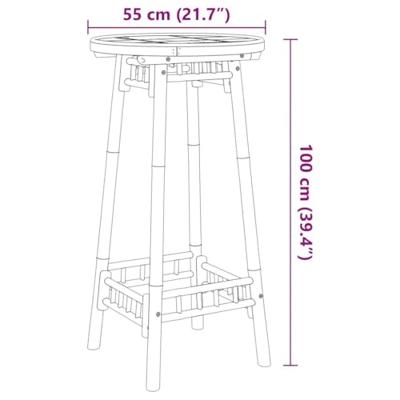 Bartafel voor buiten Rond Ø55x100 cm bamboe